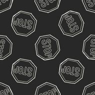 stop sign doodle seamless pattern background N7