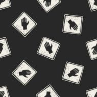 stop sign doodle seamless pattern background N8