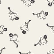 stroller doodle seamless pattern background