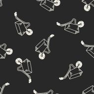 stroller doodle seamless pattern background N2