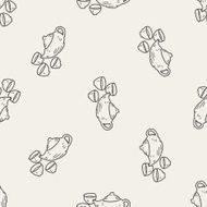 teapot doodle seamless pattern background