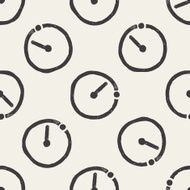 time countdown doodle seamless pattern background