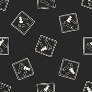 tool fix sign doodle seamless pattern background