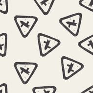 Traffic merges doodle seamless pattern background