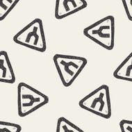 Traffic merges doodle seamless pattern background N2
