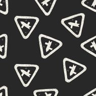 Traffic merges doodle seamless pattern background N7