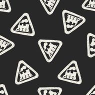 train doodle seamless pattern background