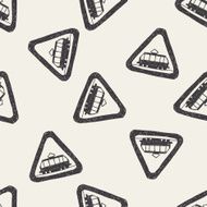 tram doodle seamless pattern background