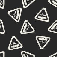 tram doodle seamless pattern background N2
