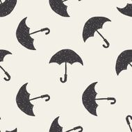 umbrella doodle drawing seamless pattern background