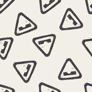 Uneven road doodle seamless pattern background N3