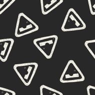 Uneven road doodle seamless pattern background N7