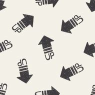 up arrow doodle seamless pattern background