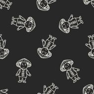 Vietnamese doodle seamless pattern background