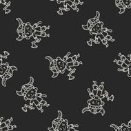 viking doodle seamless pattern background N3