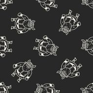 viking doodle seamless pattern background N4