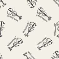 Violin doodle seamless pattern background