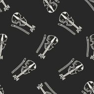 Violin doodle seamless pattern background N2