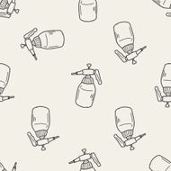 watering can doodle seamless pattern background