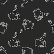 watering can doodle seamless pattern background N4