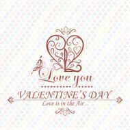 Valentines Day type text calligraphic headline with love