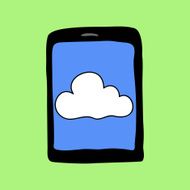 Doodle style pad with cloud