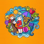 Summer hand painted illustration N2