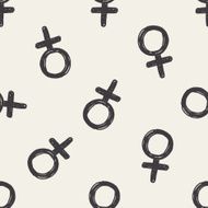 woman doodle seamless pattern background N2
