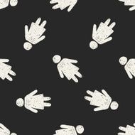woman doodle seamless pattern background N3