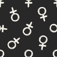 woman doodle seamless pattern background N4