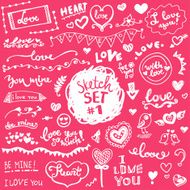 Hand-drawn set of vector elements