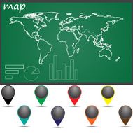 Map drawn on the board accessories to it