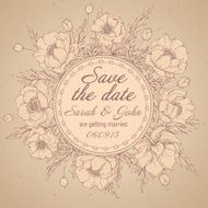 Vintage elegant wedding invitation or card Save the Date