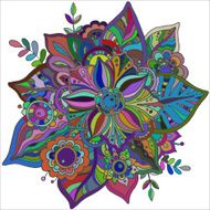 Beautiful hand drawn vector flower with many details