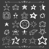 Set of doodle stars Hand drawn collection