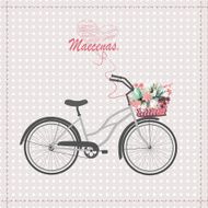 Card with bike Vector illustration