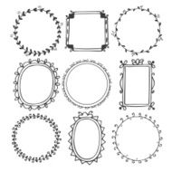 Romantic hand drawn frames