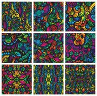 Set of nine hand-drawn seamless patterns N2