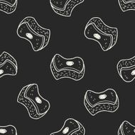 scouring pad doodle seamless pattern background N3