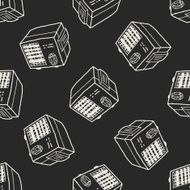 air conditioning doodle seamless pattern background
