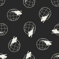 airplane doodle seamless pattern background N6