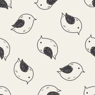 bird doodle seamless pattern background