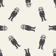 bodyguard doodle seamless pattern background