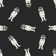 bodyguard doodle seamless pattern background N2