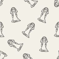 bride doodle seamless pattern background