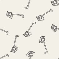 broom doodle seamless pattern background N2