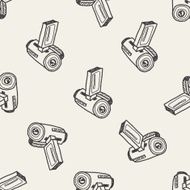 camera doodle seamless pattern background