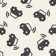car wifi doodle seamless pattern background