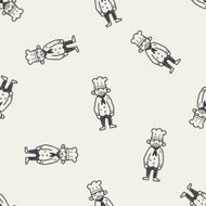 chef doodle seamless pattern background