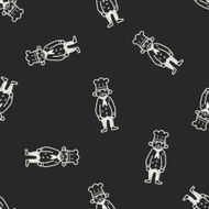 chef doodle seamless pattern background N2